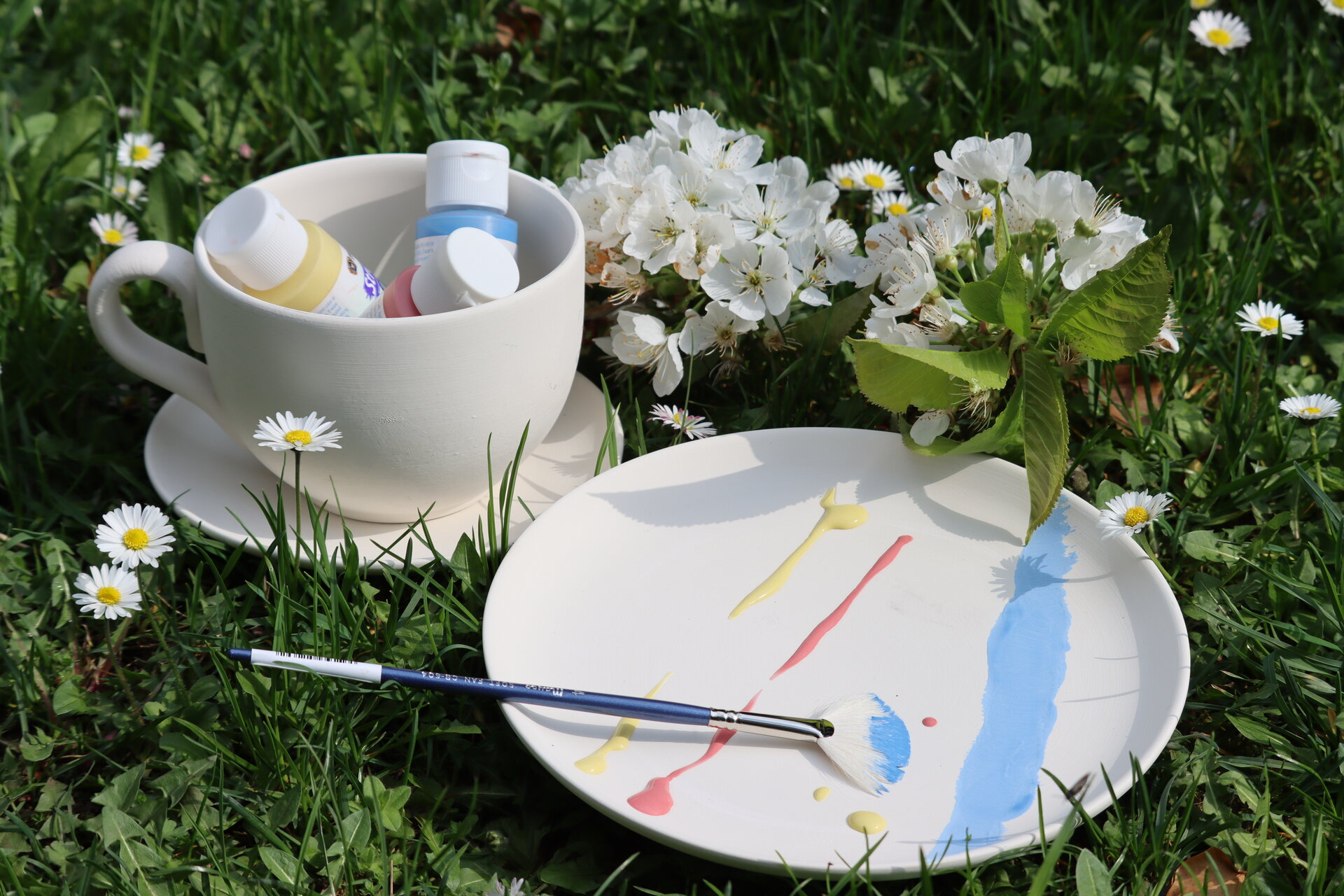 Keramik bemalen Frühling Freystadt Atelier